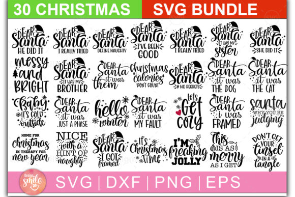 Christmas Bundle 30 Designs for Creative Crafts and Graphics