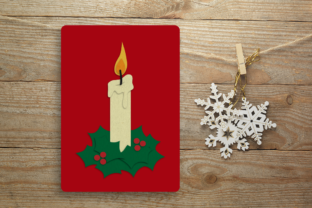 Christmas Candle with Holly: A Festive Graphics Asset for Crafts