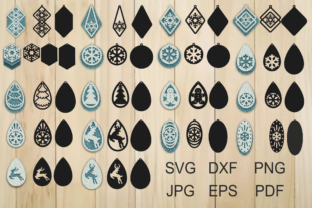 Christmas Earrings Graphics for Festive Crafts Branding