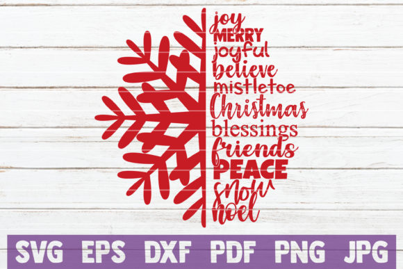 Christmas Snowflake Joy Graphics for Holiday Crafts