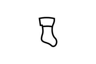 Christmas Sock Line Art Vector Icon: A Versatile Graphics Asset