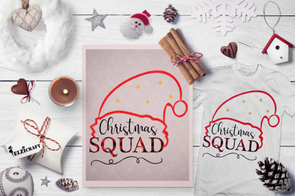 Christmas Squad Hat Graphics for Festive Crafts Branding