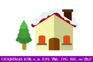 House with Snow Christmas Icon: A Charming Addition to Holiday Graphics