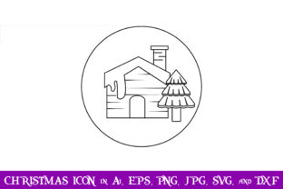 Outline of House Christmas Icon: A Versatile Graphics Addition