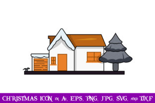White House Outline at Christmas Icon: A Festive Graphic for Local Brands