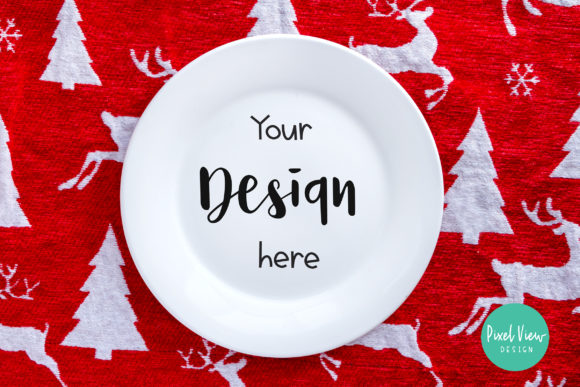 White Plate Mock-up Christmas Graphics for Amp