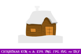 Wooden House Christmas Icon: A Versatile Graphics Asset